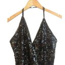 NBD NEW  Sloan Black with Gold Tone Sequin Mini Dress Spaghetti Straps Size XL Photo 5