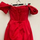 House Of CB  'Loretta' Red Satin Off Shoulder Dress/Size XS NWOT Photo 8