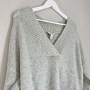 Nine West NWT  Women’s V Neck Tunic Sweater Light Blue Gold Shimmer Size Medium Photo 3