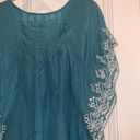 Esley  BOHO GREEN CUTWORK FLOWY BLOUSE SILK COTTON Photo 4