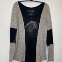 We The Free  Faded Eagle Sweater EUC Sz M Gray Black Stretchy Pullover Casual Photo 0