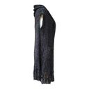 CAbi  Long Sweater Cardigan Roll Neck Fringe Hem Dark Grey Women’s Size Medium Photo 2