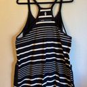 Free People NEW!  MOVEMENT Hot Shot Mini Dress SPRING STRIPE Black Tan/Ivory L Photo 3