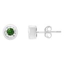 Brilliance Haus of  Sterling Silver Round Brilliant Green Diamond Stud Earrings Photo 4