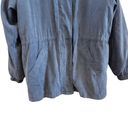 London Fog  Dusty Blue Puffer Coat Anorak Jacket Removable Hood Zip Up Size Large Photo 2