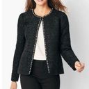 Talbots  RSVP black boucle tweed pearl trim blazer 2x Photo 0