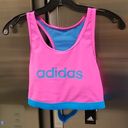 Adidas 💕 SWIMWEAR💕 Front Graphic Bikini TOP Neon Photo 3