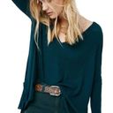 Free People  We The Free Wonder Woman Green Waffle Knit Boho Top Photo 8