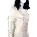 Natori Josie  Beaded Sequin Blouse Fringe Knit Top Long Sleeve‎ Women's Size M Photo 13