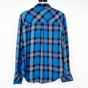 Rails  Womens Lightweight Hunter Plaid Button Up Shirt Size M Cobalt Magenta Photo 7