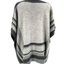 Chico's  Zenergy Stripe Poncho Sweater Cozy Grey Heather size Small/Medium Photo 4