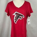 47 Brand Atlanta Falcons Ladies T-Shirt Red V-Neck Tee 47’ Brand NFL Football Sz Lg New Photo 0