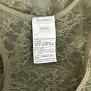 Max Mara Women's US Size 8 Sheer Army Green Silk Edge Lace Tank Top Blouse Shirt Photo 5