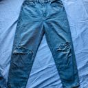 H&M Denim Distressed Mom Jeans Blue Size 8 Photo 1