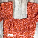 Trixxi Clothing Company Orange Smocked Floral Square Neck Empire Dress sz Medium Photo 8