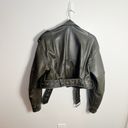 ZARA  Womens Faux Leather Crop Biker Jacket Viral Size Medium Oversize Photo 5