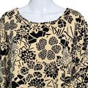 Hot Cotton Shirt Womens 2X Tan Black Floral Flower Casual Work Travel Lagenlook Photo 4