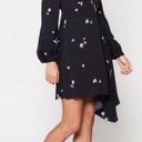 Equipment  Alexandria Black Purple Floral Dress Long Sleeve V Neck Knee Length 8 Photo 0