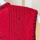 Woolrich Ruby Red Wool Beaded Zip Up Sweater Vest Medium Photo 6