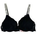 Juicy Couture  38C Bra Push Up Black Lace Underwire Support Adjustable Strap 1250 Photo 0