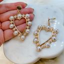 Nordstrom gold pearl heart earrings Photo 2