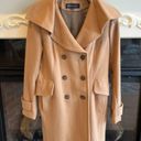 Anne Klein AK  Wool Pea Coat Camel Winter Long Womens Small Classic Photo 1