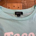 Wildfox  Distressed Tee Green "Tacos & Margs" size small, NWT Photo 2