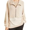 The Range  NYC Half Zip Cotton Terry Sweatshirt Tan Photo 0