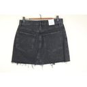 AGOLDE  Womens Distressed Mini Skirt 30 Cult Black Cotton Button Fly Denim NWT Photo 1