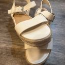 A New Day White Leather Platform Sandals Photo 2