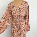 Old Navy Waist-Defined Puff-Sleeve Floral Smocked Midi Dress Photo 1