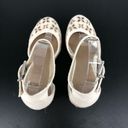 Unisa  Unareia Cream Embroidered Eyelet Ankle Strap Espadrille Wedge Sandals 8 Photo 8