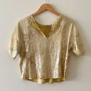 Pilcro ANTHROPOLOGIE  Yellow Sequin Tech Top Size XXS / XS Photo 0