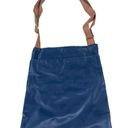 Stone Mountain  Blue Nylon Tan Handles Crossbody Shoulder Bag Purse Photo 1