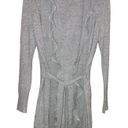 BCBGMAXAZRIA Wool Blend Open Front Tie Ruffle Zipper Cardigan Grey Medium Photo 0