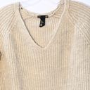 H&M V neck sweater Size M Oatmeal Wheat Photo 2