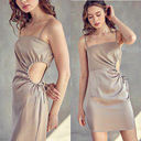 idem Ditto IDEM‎ DITTO Champagne Cut Out Slip Dress Size Medium Photo 1