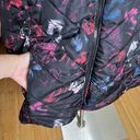 Lane Bryant  Vest Womens 26/28 Black Floral Puffer Quilted Full Zip Fleece Lined Photo 4