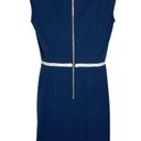 Karl Lagerfeld  Paris Blue & White Sleeveless Ruffle Hem Dress Photo 2