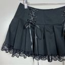 Dolls Kill  Widow SONG OF SADNESS PLEATED SKIRT Medium Lace Goth Witchy Black Photo 1