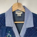 Vintage Blue Alfred Dunner  Denim Shirt Vest Combo Petite Size Large Photo 1