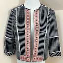 Rafaella  Mixed Prjnt Black White Pink Open Cropped Blazer Jacket PS Photo 0