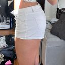 White thrifted low waist shorts Photo 1