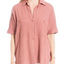 Max Studio  Top Collared Button Down Rose Solid Shirt Size XS NWT $78.00 Photo 6