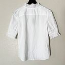 J.Crew  Ruffle-Trim Button-Up Shirt Cotton Poplin White Size XS Photo 5