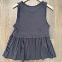 We The Free Continental Peplum Sleeveless Knit Top in Charcoal Grey Extra Small Photo 5