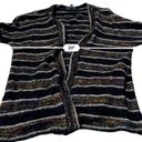 Modcloth  Black Multicolor Metallic Chenille Fuzzy Long Sleeve Open Cardigan Sz M Photo 9