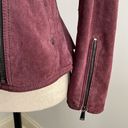 BCBGeneration  Burgundy 100% Suede Fitted Steampunk Biker Moto Jacket size XS Photo 6