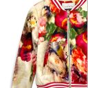 Krass&co Lucy &  Floral Full Zip Jacket Size S Varsity Style Pockets Watercolor Print Photo 3