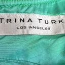 Trina Turk  Green Gold Buttons Lined Detailed Stitching Sheath Dress Photo 4